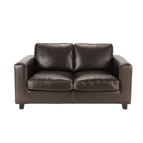 2 Seater Split Leather Sofa In Brown, Kennedy Leather Sofa