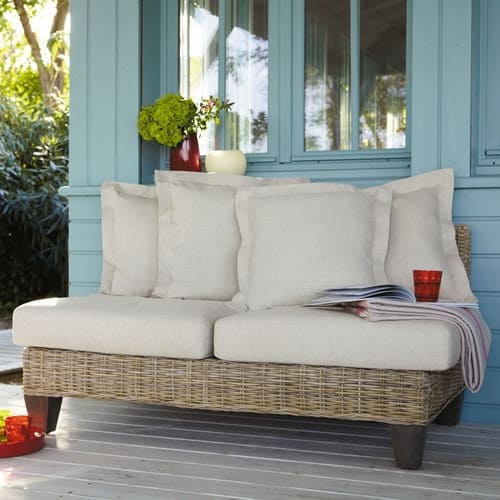 2-Sitzer Gartenpolsterbank aus Kubu-Rattan, hell Cap ferret Cap ferret