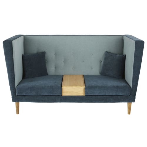 2-Sitzer-Sofa für die gewerbliche Nutzung, hohe Rückenlehne, blau