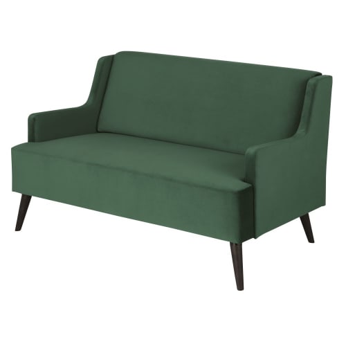 Sofas und sessel Gerade Sofas | 2-Sitzer-Sofa mit grünem Samtbezug - SQ07605
