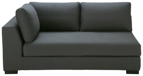 Sofas und sessel Modulsofa und Sofa Eckelemente | 2-Sitzer-Sofamodul mit Armlehne links, dunkelgrau - NT40850