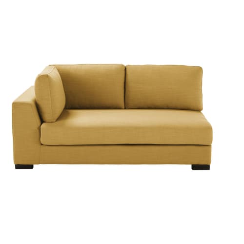 2-Sitzer-Sofamodul mit Armlehne links, senfgelb