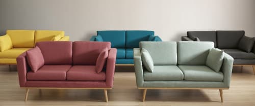 Sofas und sessel Gerade Sofas | 2-Sitzer-Vintage-Sofa, grau-grün - YM89486