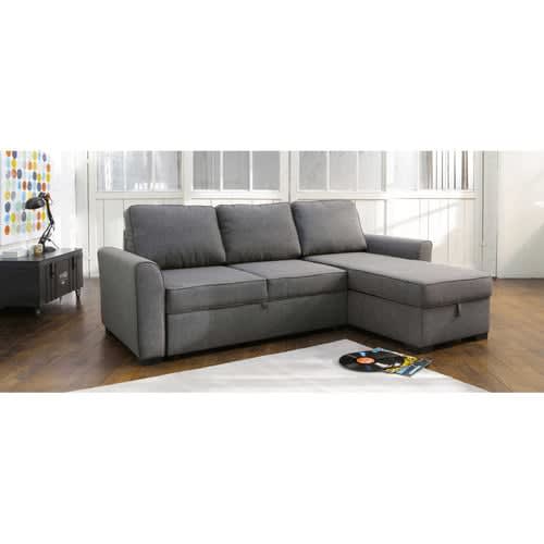 3 4 Seater Grey Fabric Corner Sofa Bed