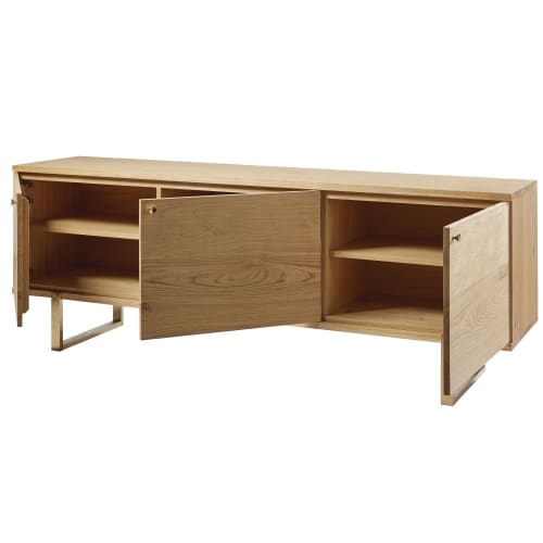 3 Door Sideboard With Brass Metal Legs Karla Maisons Du Monde