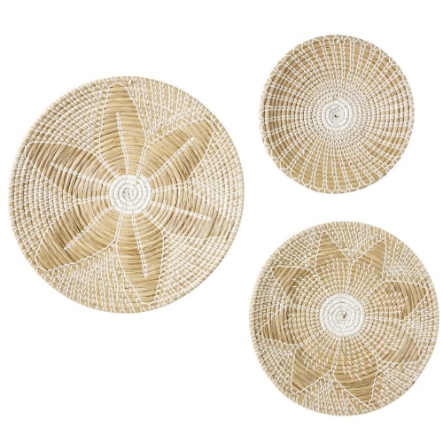 3 Seagrass Wall Art Pieces 60x60