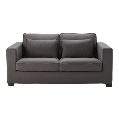 3 Seater Cotton Sofa Bed In Slate Grey Mattress 6 Cm
