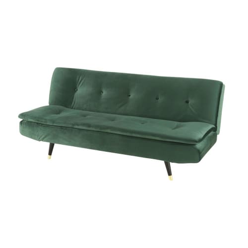 Sofas und sessel Klick-Klack | 3-Sitzer-Bank Clic-Clac mit grünem Samtbezug - MA32201