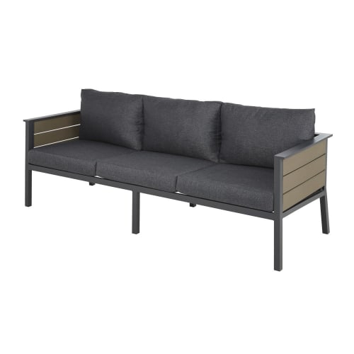 3 Sitzer Gartensofa Aus Anthrazitgrauem Aluminium Escale Maisons Du Monde