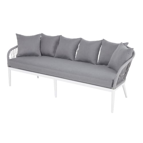 3 Sitzer Gartensofa Aus Schnurgeflecht Grau Endoume Maisons Du Monde