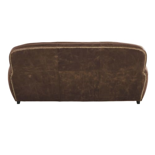 Business Sofas | 3-Sitzer-Schlafsofa im Vintage-Stil, aus Leder, braun - VN46884