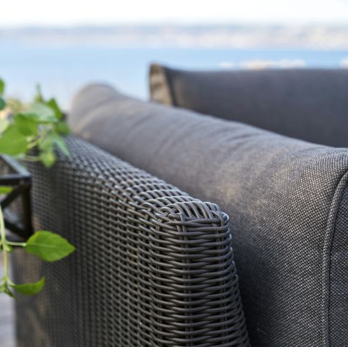 3-Sitzer-Sofa aus schwarzem geflochtenem Kunstharz und
