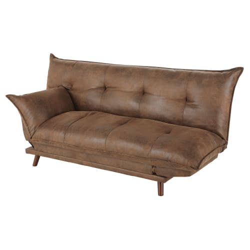 Sofas und sessel Klick-Klack | 3-Sitzer-Sofa Clic-Clac mit braunem Velourslederbezug - GQ00880