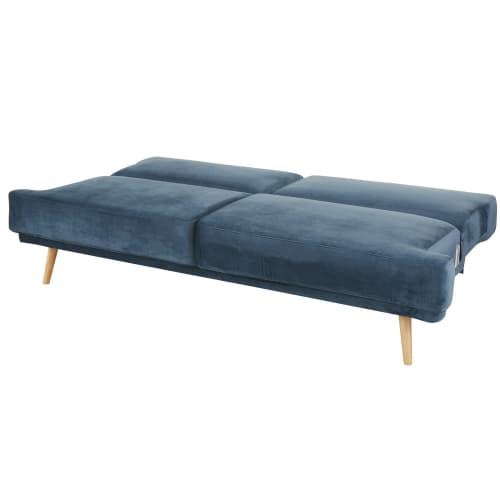 Sofas und sessel Klick-Klack | 3-Sitzer-Sofa Clic-Clac mit dunkelblauem Samtbezug - NF96146