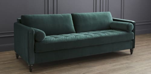 3 Sitzer Sofa Mit Samtbezug Grun Malik Maisons Du Monde