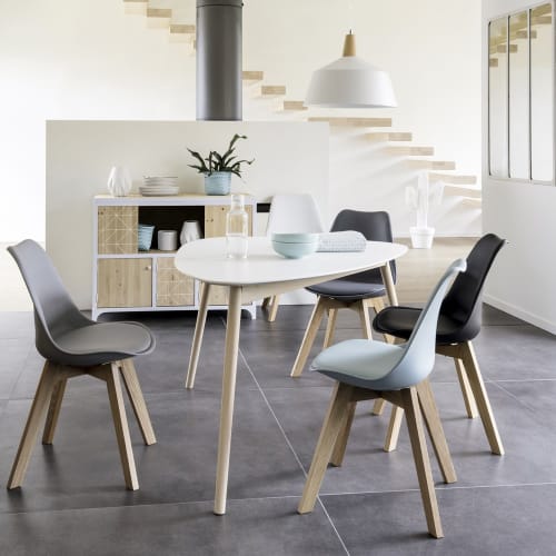 4 5 Seater White Scandinavian Dining Table L150 Spring Maisons Du Monde