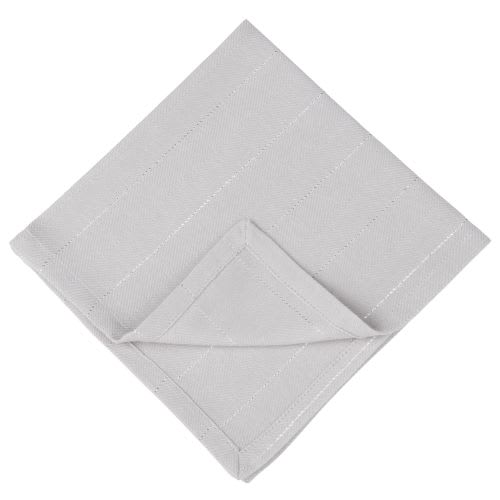 4 Grey Cotton Napkins with Iridescent Stripes 40x40 Maisons du Monde