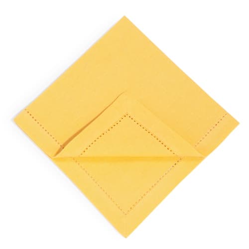 4 mustard yellow cotton serviettes 40 x 40 cm