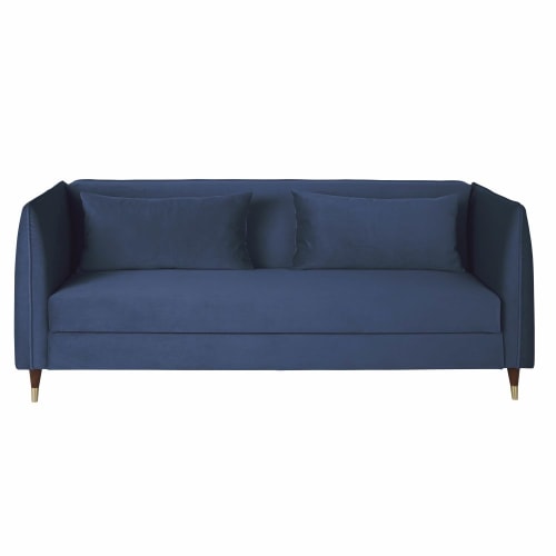 Sofas und sessel Klick-Klack | 4-Sitzer-Sofa Clic-Clac mit blauem Samtbezug - QT62356