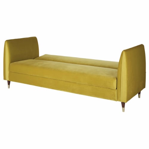 Sofas und sessel Klick-Klack | 4-Sitzer-Sofa Clic-Clac mit gelbem Samtbezug - FA70257
