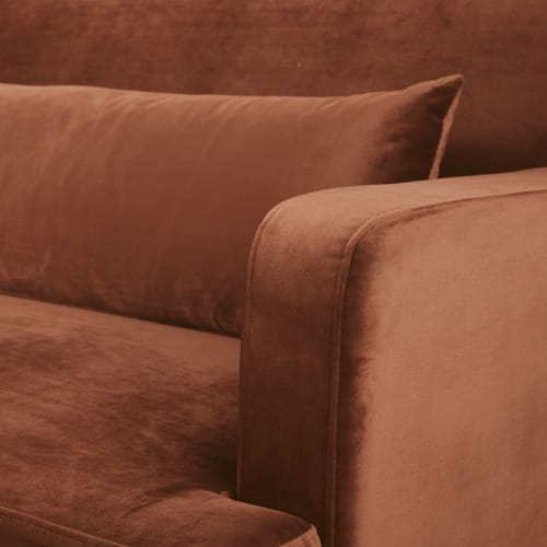 Sofas und sessel Klick-Klack | 4-Sitzer-Sofa Clic-Clac mit orangebraunem Samtbezug - OL79151