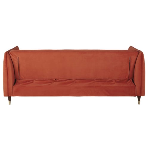 Sofas und sessel Klick-Klack | 4-Sitzer-Sofa Clic-Clac mit orangefarbenem Samtbezug - QU79504