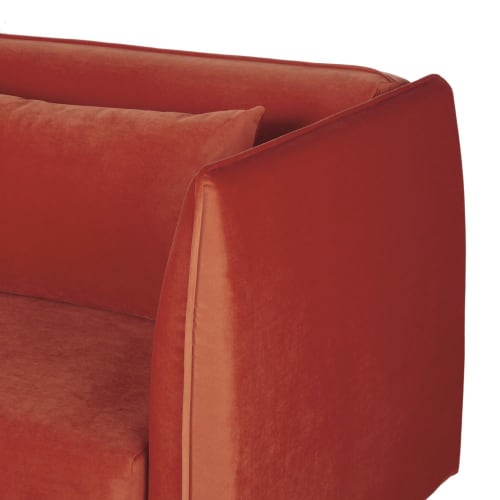 Sofas und sessel Klick-Klack | 4-Sitzer-Sofa Clic-Clac mit orangefarbenem Samtbezug - QU79504