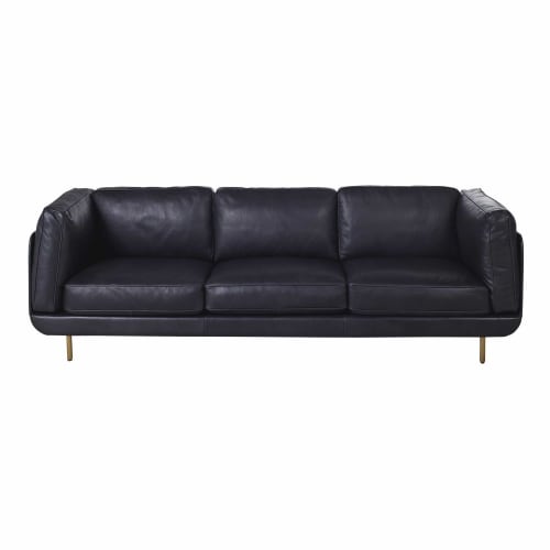 Good is beautiful Auswahl Good is beautiful Sofas | 4-Sitzer-Sofa mit schwarzem Lederbezug - SP79979