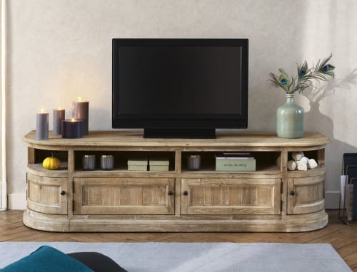 Möbel TV-Möbel | 4-türiges TV-Möbel aus recyceltem Kiefernholz - ZW86956