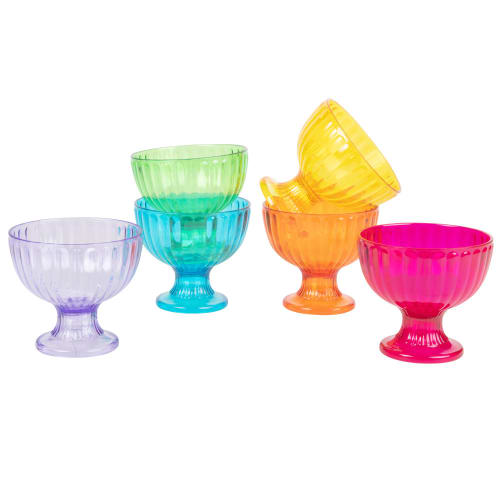 6 x Multicoloured Plastic Ice Cream Bowls Maisons du Monde