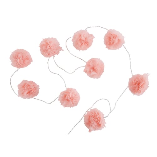 pink pom pom fairy lights