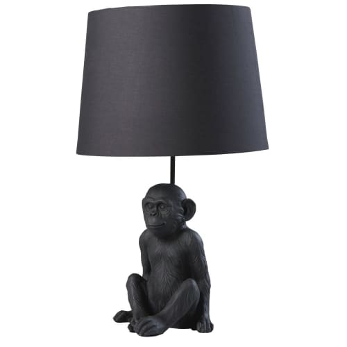 Aap lamp met zwarte lampenkap Gandhi Maisons du Monde