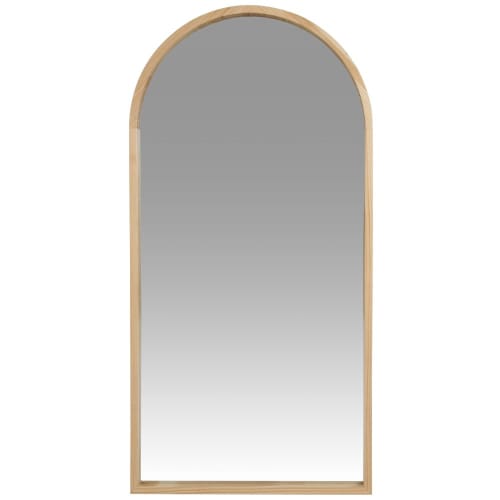 Dekoration Wandspiegel und Barock Spiegel | Abgerundeter Spiegel aus beigefarbenem Kiefernholz, 60x120cm - HR82874