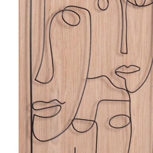 有名な高級ブランド du 【MAISONS MONDEエ】 35x50cm art wall ブラックフェイス オブジェ Abstract brown and black wall art with face design 35x50cm | Maisons du Monde