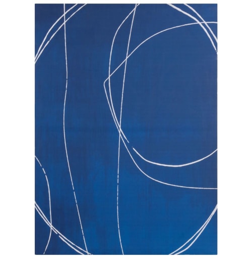 Dekoration Bilder | Abstraktes Leinwandbild, blau und weiß, 60x80cm - PJ90745