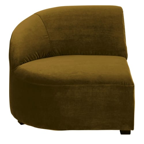 Accoudoir gauche pour canapé modulable en velours coloris bronze