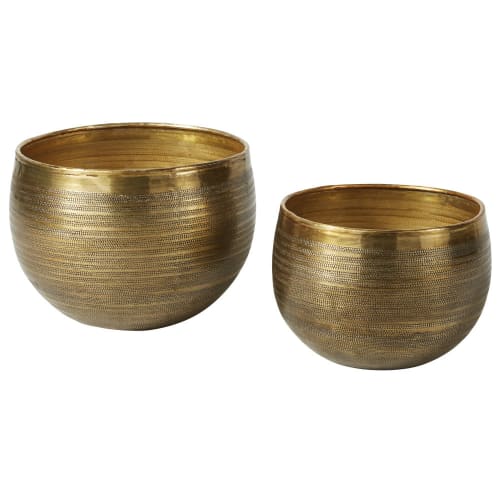 Aged Effect Hammered Gold Metal Pots (x8) Maisons du Monde Aged Effect Hammered Gold Metal Pots (x8) Maisons du Monde