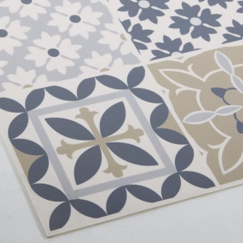Alfombra de vinilo con motivos decorativos de azulejos de cemento