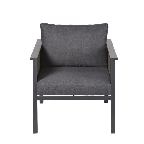 Aluminium-Gartensessel und anthrazitgrau Segeltuch Escale | Maisons du