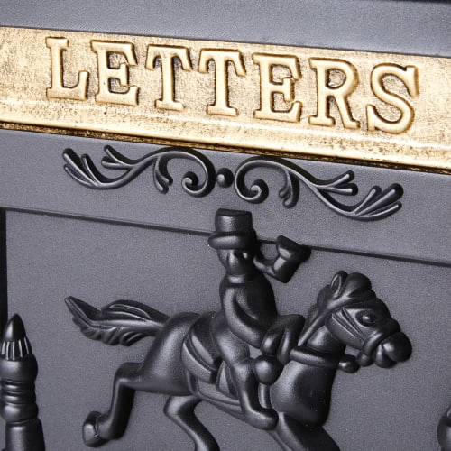 Anthracite Grey Cast Iron Outdoor Decorative Letter Box Antan Maisons