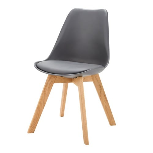 Anthracite Grey Scandinavian Chair With Oak