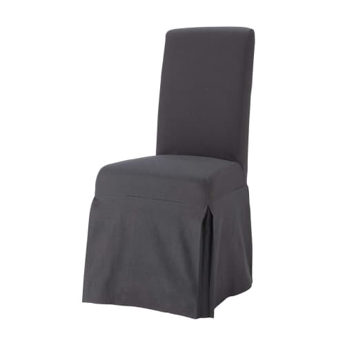 bon brug En team Antracietkleurige katoenen lange stoelhoes, compatibel met de MARGAUX stoel  Margaux | Maisons du Monde