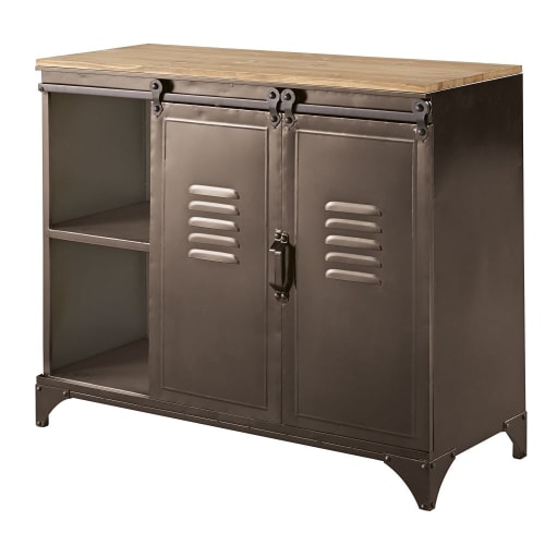 Aparador de 2 puertas de metal y abeto Wayne | Maisons du Monde