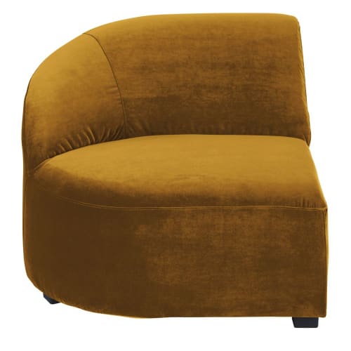 Sofas und sessel Modulsofa und Sofa Eckelemente | Armlehne links für modulares Sofa aus Samt, ockerfarben - DI25221