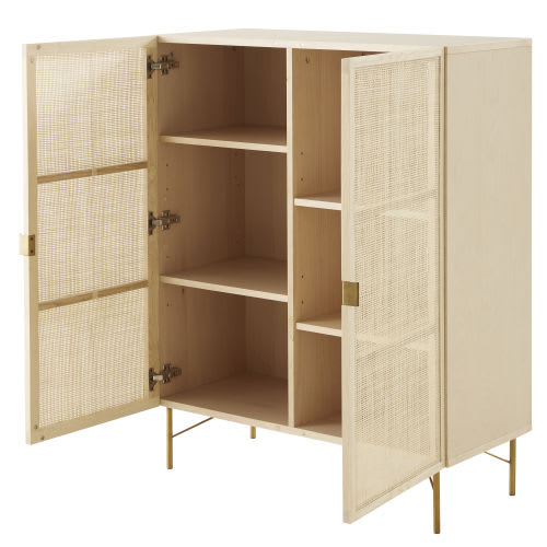 Armoire 2 portes cannage en rotin Solstice Maisons du Monde