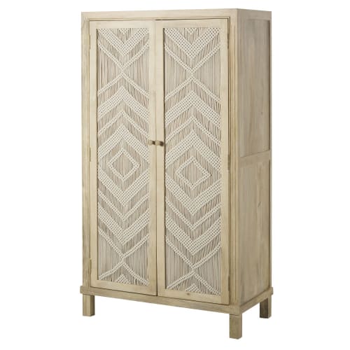 Armoire 2 portes en manguier massif et macramé Macrame Maisons du Monde