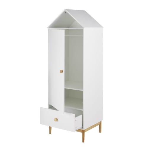 Armoire Bonnetiere Cabane 1 Porte 1 Tiroir Blanche Mika Maisons Du Monde