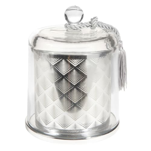 ART DÉCO silver bell jar candle H 18 cm