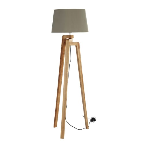 Ash Tripod Floor Lamp With Light Grey Shade H150 Nordic Maisons Du Monde