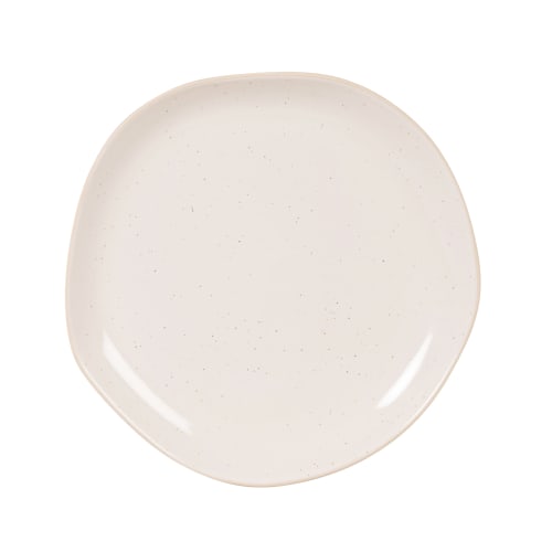 Assiette à dessert en grès beige moucheté | Maisons du Monde